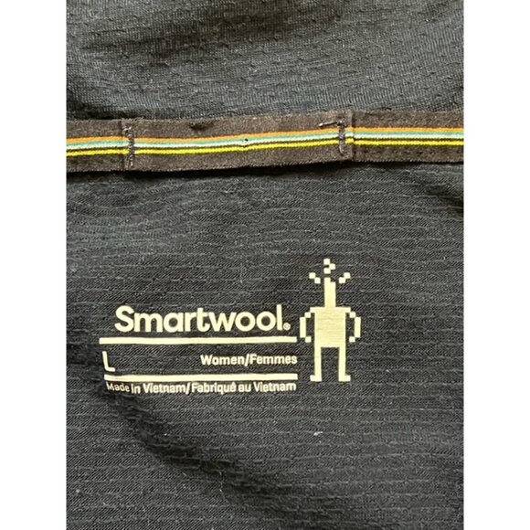SmartWool Women's Navy Merino Sport Ultra Light Anorak Jacket Size Large L EUC - Picture 3 of 5
